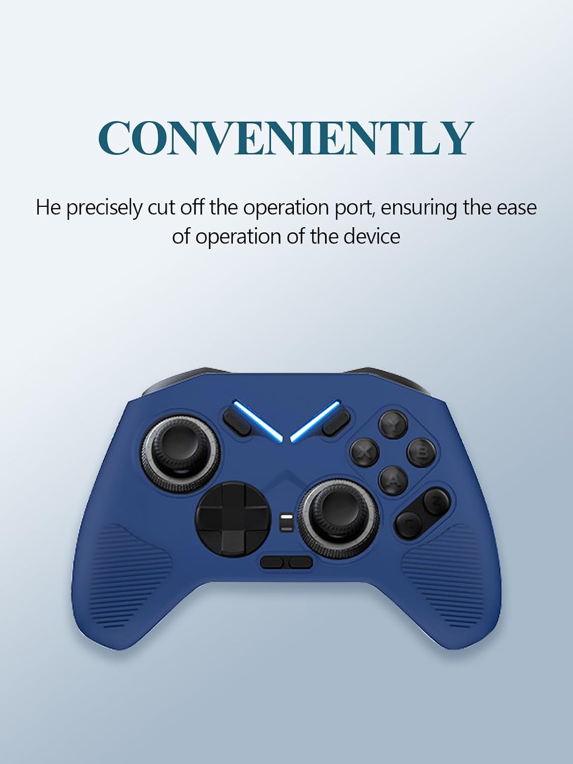 Silicone Case for FLYDIGI Vader 4 Pro PC Controller,Full Body Soft Silicone Handheld Game Console Drop-Proof Protector Case with Shockproof,Non-Slip,Anti-Collision,Blue. image 3