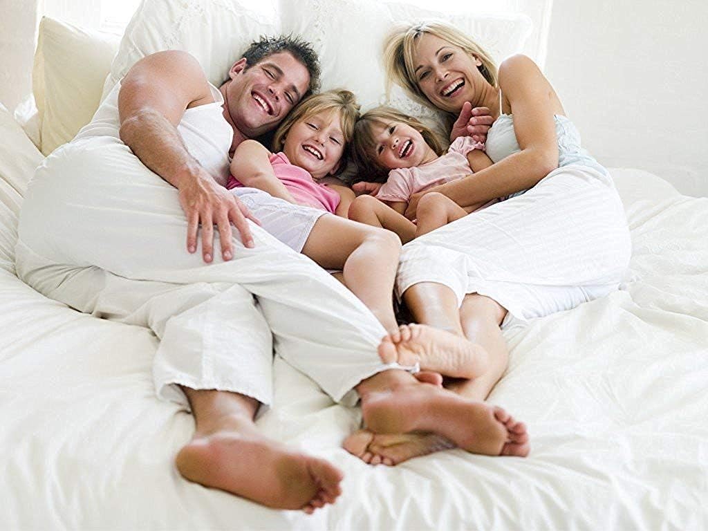 GOKOCO 4 Piece Luxury Sleeper Sofa Bed Sheet Set 100% Egyptian Cotton 800 Thread Count Queen XL Size (60" x 80") Sleeper Sofa Bed Sheets Fits Mattresses Up to 5" Drop - White Solid