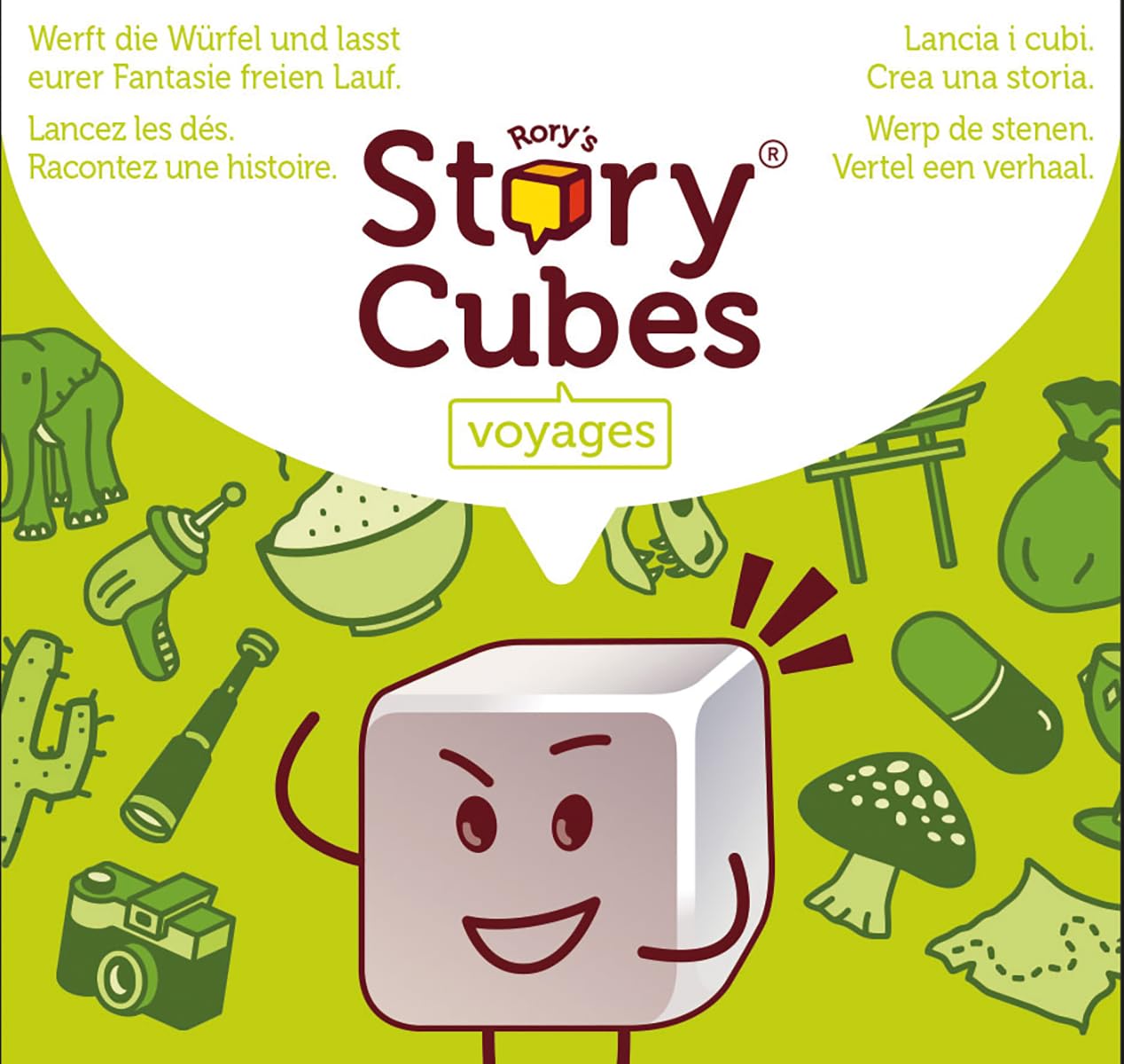 Asmodee, Rory's Story Cubes: Voyages, Zygomatic, gioco di famiglia, 1+ giocatore, dai 6+ anni, 20 minuti, gioco in tedesco, francese, italiano e olandese