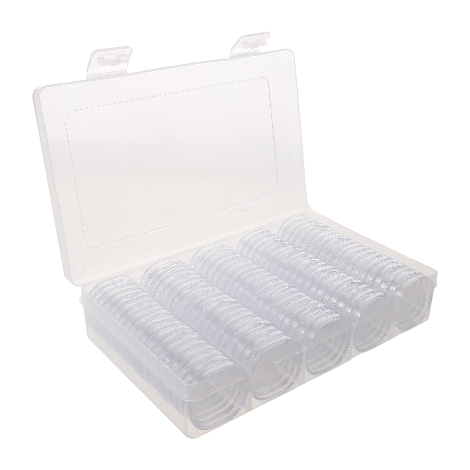 Organizador de monedas con 95 compartimentos individuales y caja transparente protectora contra polvo