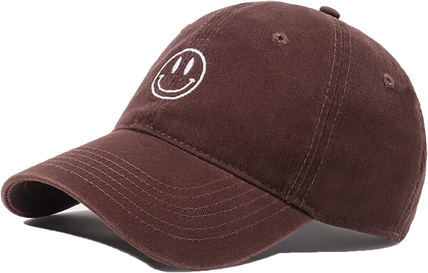 Cioatin Unisex Cute Basic Solid Baseball Cap Vintage Distress Cotton Men Women Low Profile Dad Hat Adjustable (One Size, Brown)