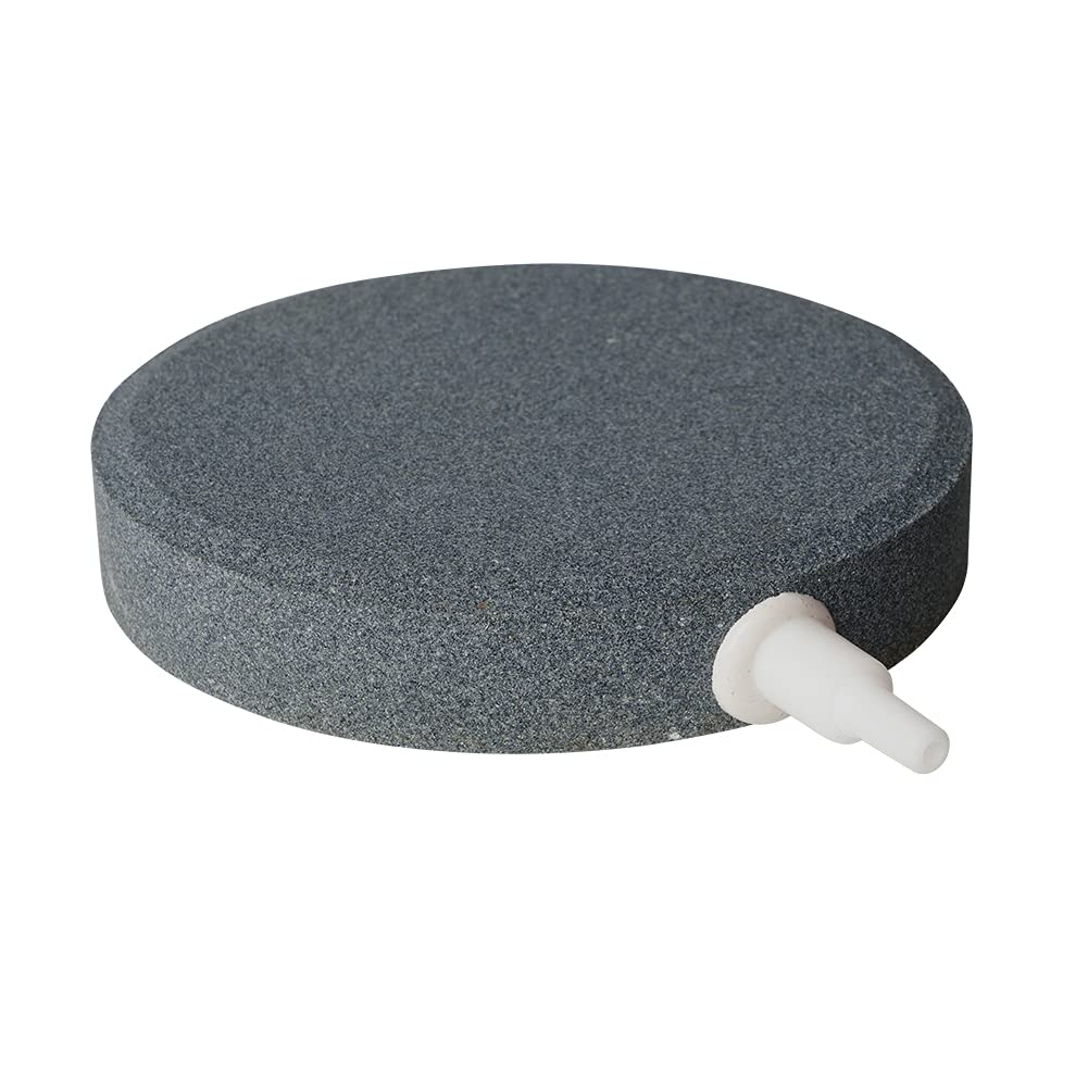 Quickun 4 Inch 6 Inch Updated Crazy Air Disc Stone Cylinder Bubbler Plus Diffuser Aquarium Fish Tank Hydroponics Pump Airstones Diffuser 3/16" 5/16"