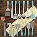 Frontier Collection 15-Piece All In One Tool And Gadget Set In Turquoise, Made of Stainless Steel, Nylon and Riveted ABS Handles, Dishwasher Safe
