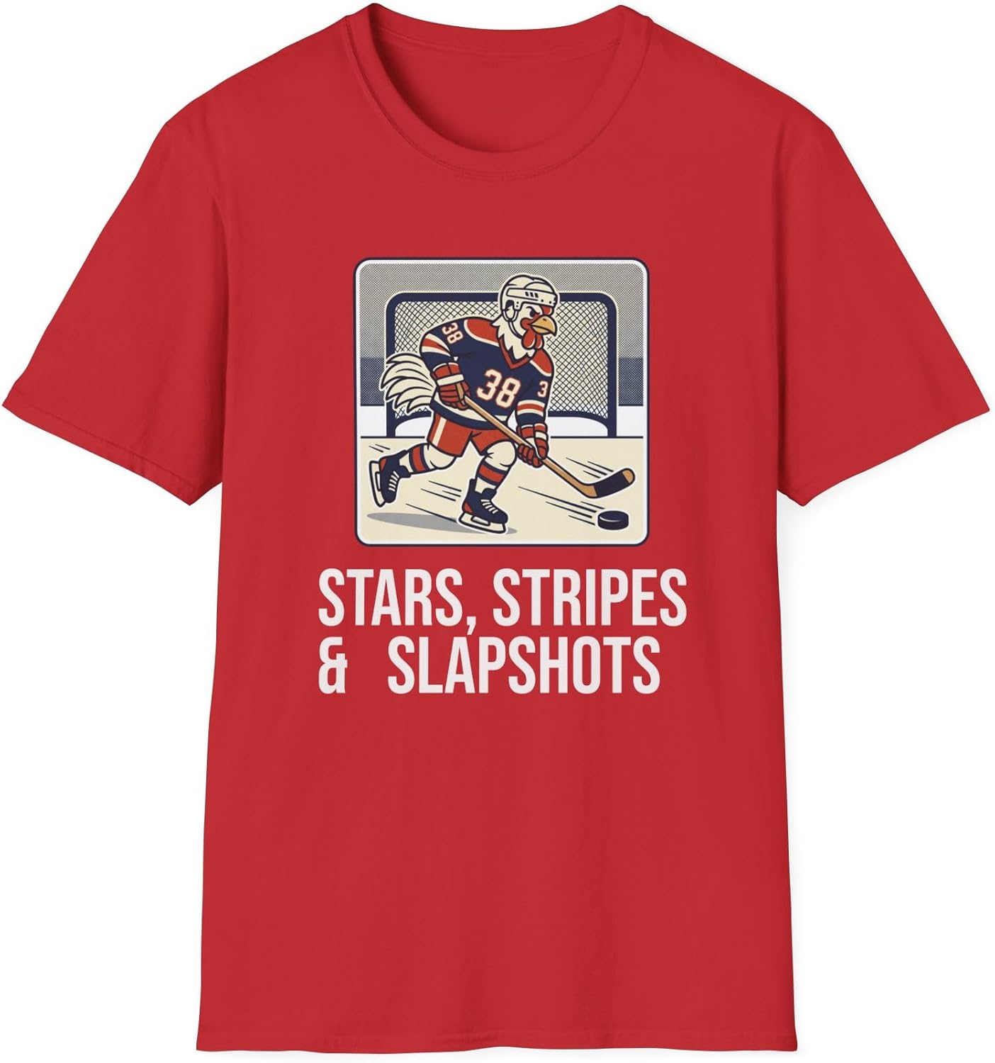 Chicken Hockey Player T-Shirt | Chicken Ice Skater Graphic
