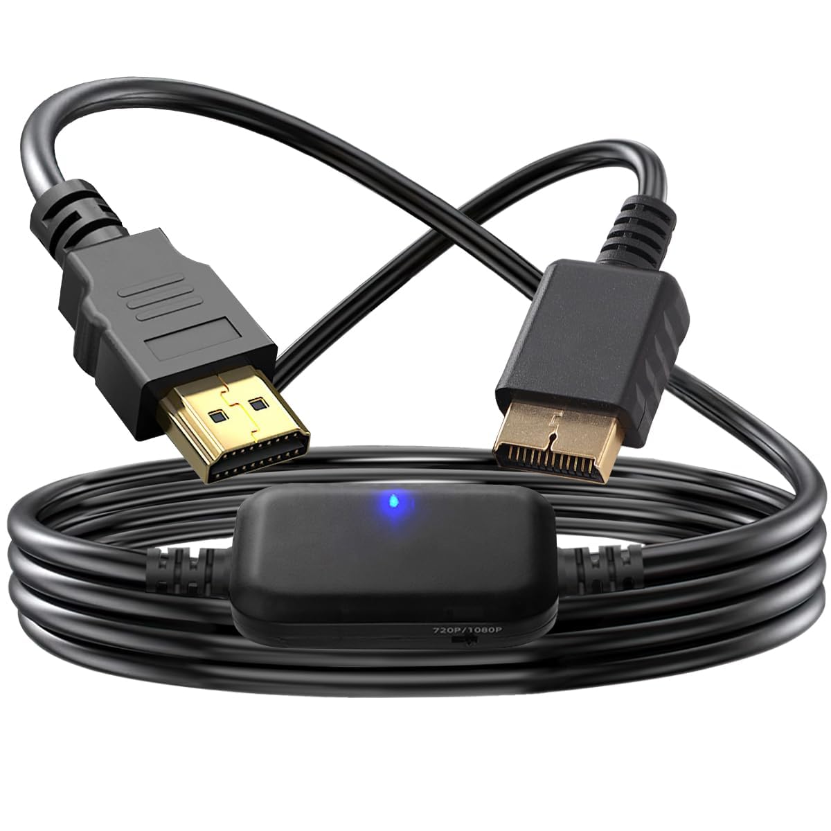 PS2 HDMI 変換アダプター プレステ 2 HDMI に対応した 1080P/720P 画質向上 HDTV ケーブルで、ソニー プレイステーション 1/2/2 スリム / 3 本体に対応し、S/ビデオ信号出力付き（画質 100% 向上、ケーブル長 2M）