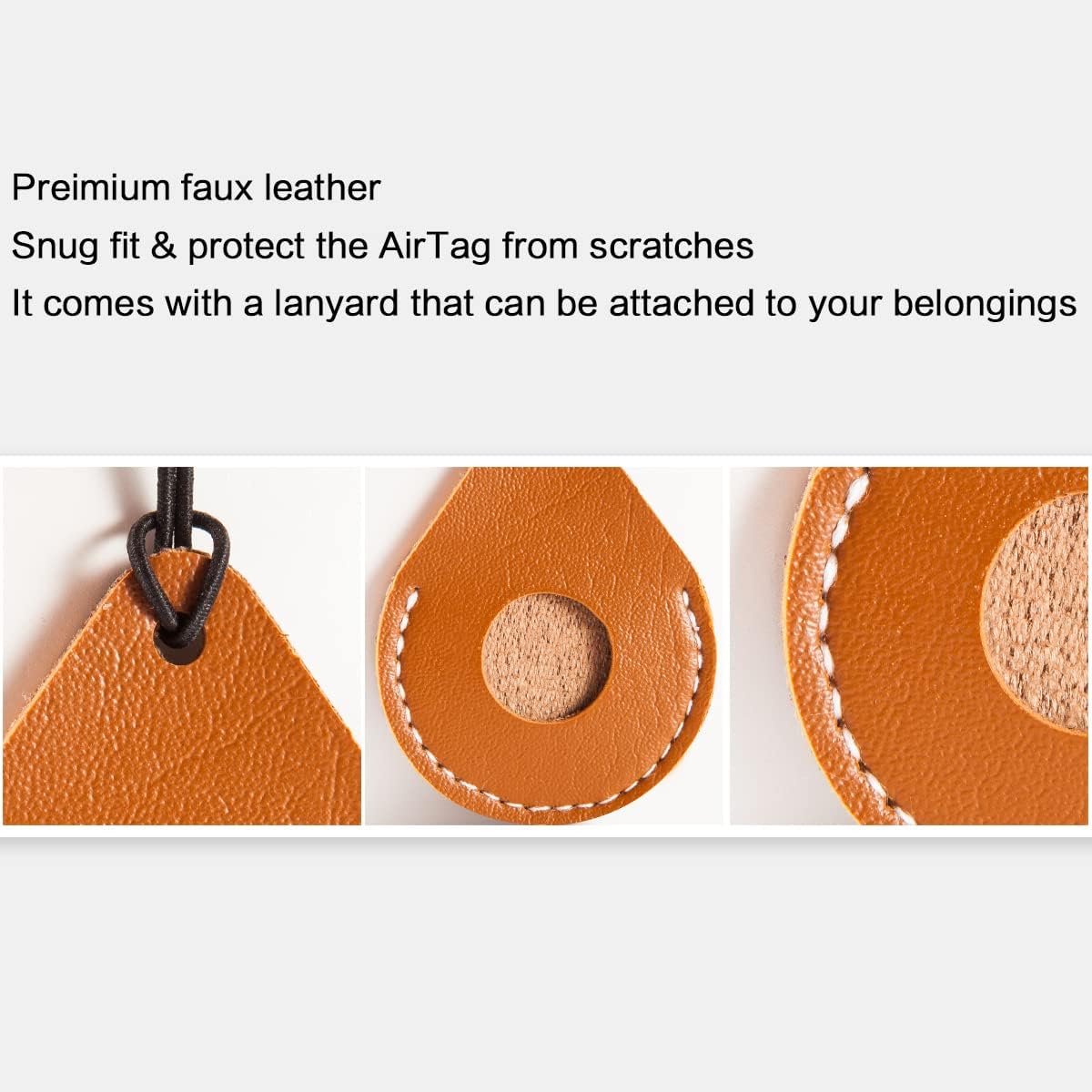 4 pack airtag holder leather case air tag cover keychain gps tracker remote finder key travel backpack pet locator