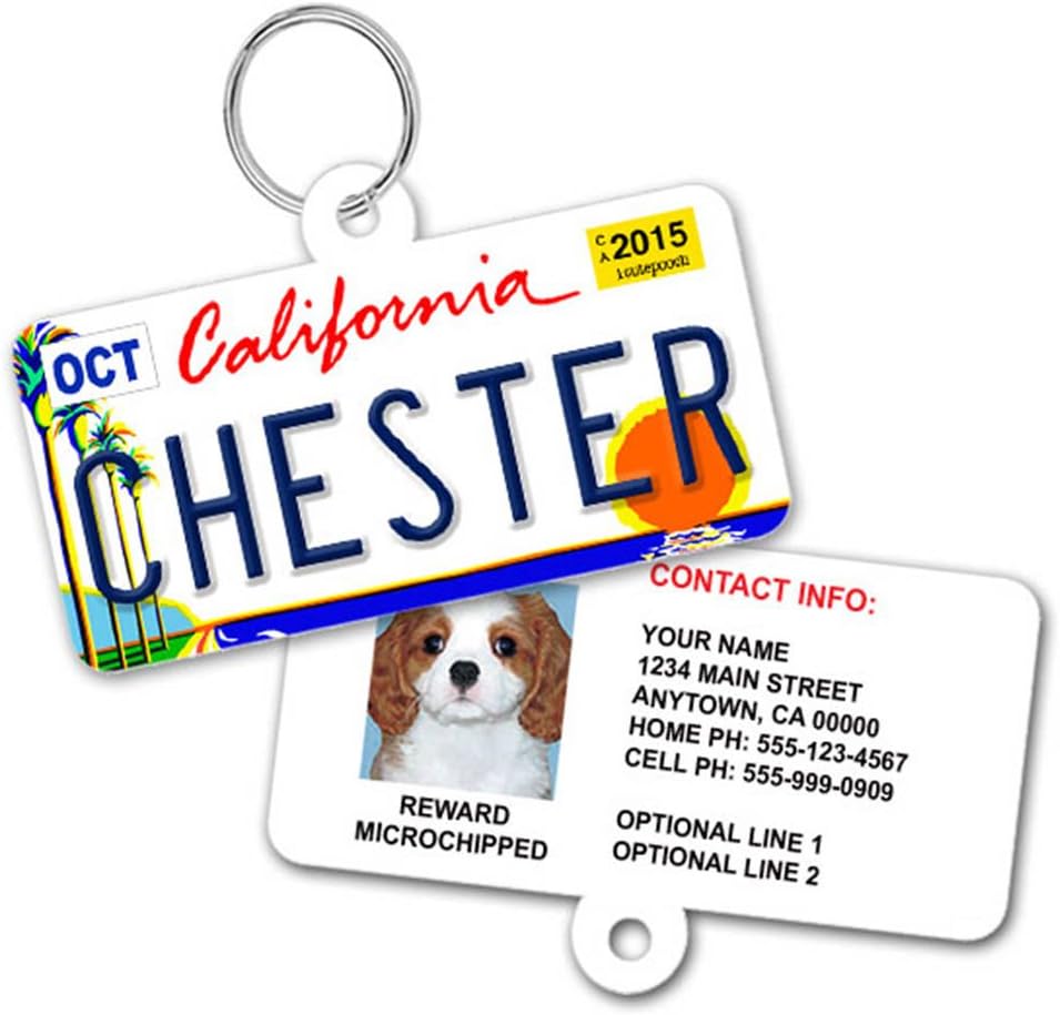 License Plate Custom Dog Tags for Pets - Personalized Pet ID Tags - Available For All 50 States - Dog Tags For Dogs - Dog ID Tag -…