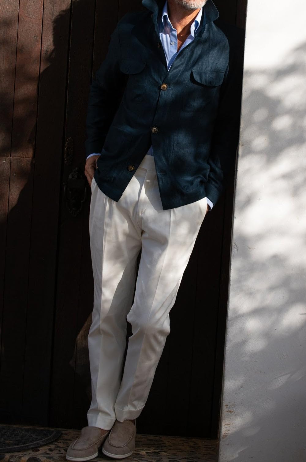 Giacca sportiva da uomo in lino casual monopetto Blazer Slim Primavera Estate Hacking Giacche Norfolk