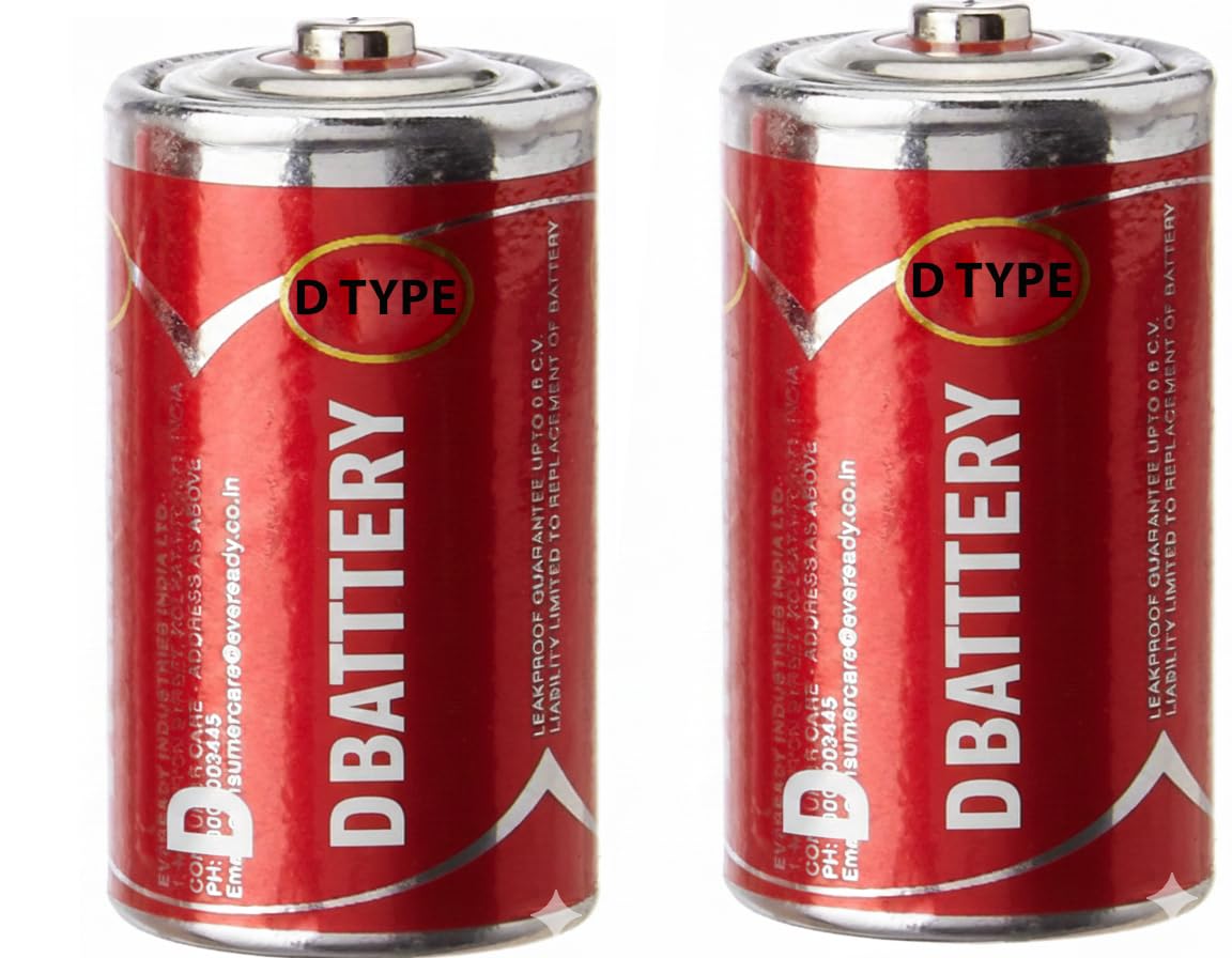 Hyper D Battery,Big Battery for Radio/Lpg Geyser/Torch Light (R20P UM-1U 1.5V) Pack of 2 D Battery Cell D Cell-image-31