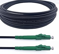 Elfcam® - Gepanzerte Glasfaserkabel LC/APC auf LC/APC Stecker, Simple Singlemode 9/125μm OS2 Patchkabel, Schwarz (150M)