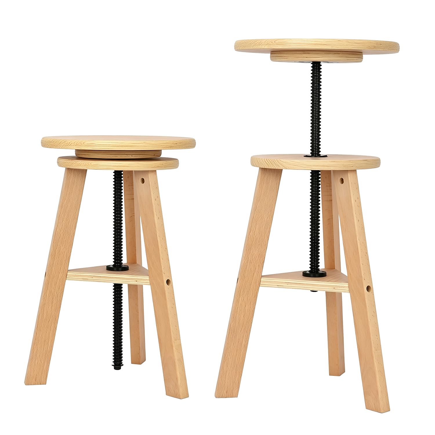 Höhenverstellbarer Zeichnerhocker aus Holz, Künstlerhocker, Hocker für Büro und Atelier, bis zu 100 kg, deutsches Buchenholz, ideal für Künstlerateliers, den privaten Gebrauch, die Küche und Bars