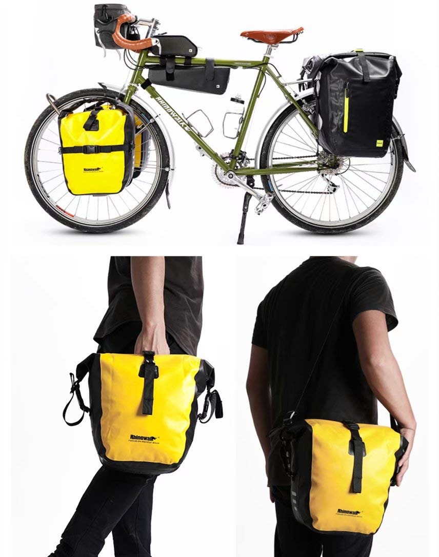 Rhinowalk Borsa da bicicletta impermeabile per portabagagli, portabagagli, tasche laterali, borsa da bicicletta, borsa posteriore