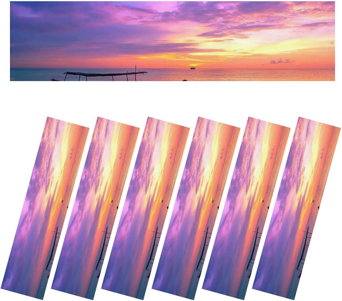 Fluorescent Light Covers for Ceiling Lights Sunset Zanzibar african wooden boat picturesque ocean shore Easy to Install Magnetic Light Filter for Classroom Office Hospitals School Home Decor
