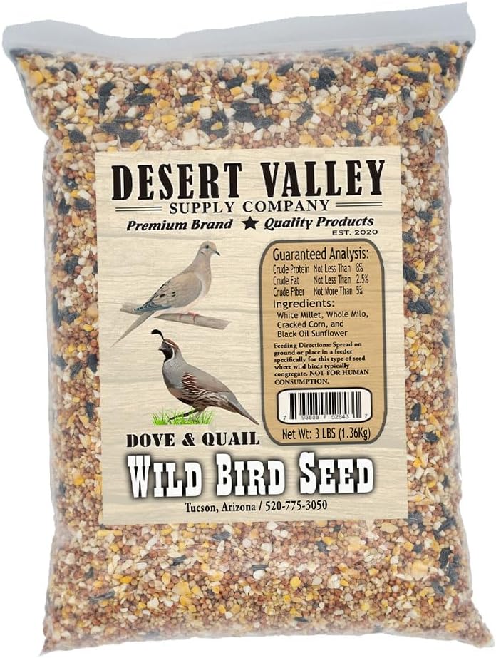 Desert Valley Dove and Quail Seed, All Natural Premium Wild Bird and Wildlife Food (3 Pounds)
