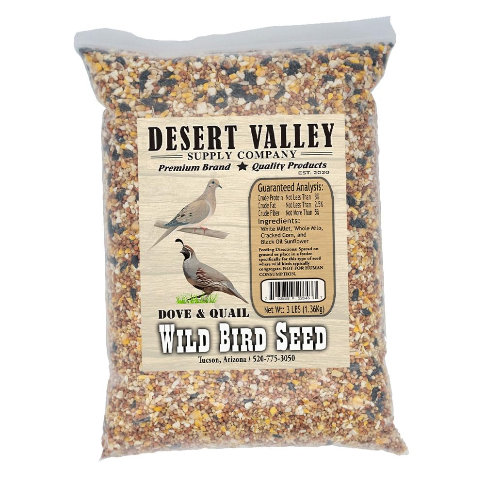 Desert Valley Dove and Quail Seed, All Natural Premium Wild Bird and Wildlife Food (3 Pounds)