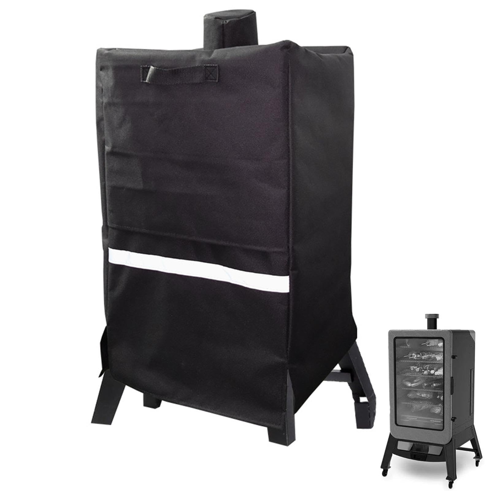 Cubierta para Barbacoa con diseño Impermeable, Cubierta para Barbacoa Resistente al Agua, Cubierta para Ahumado con Rayas Reflectantes para Picnic de Pesca