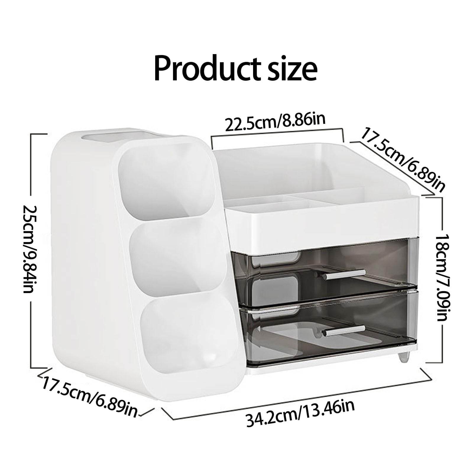 Scatola portaoggetti multiuso da scrivania, organizer per cassetti, per accessori cosmetici e cura della pelle, trasparente