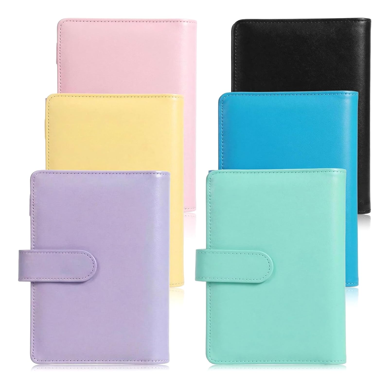Quaderni raccoglitori Confezione da 6 diari agenda ricaricabili in pelle PU con tasche per carte e porta penna per prendere appunti Pianificazione quotidiana e diario Set raccoglitori