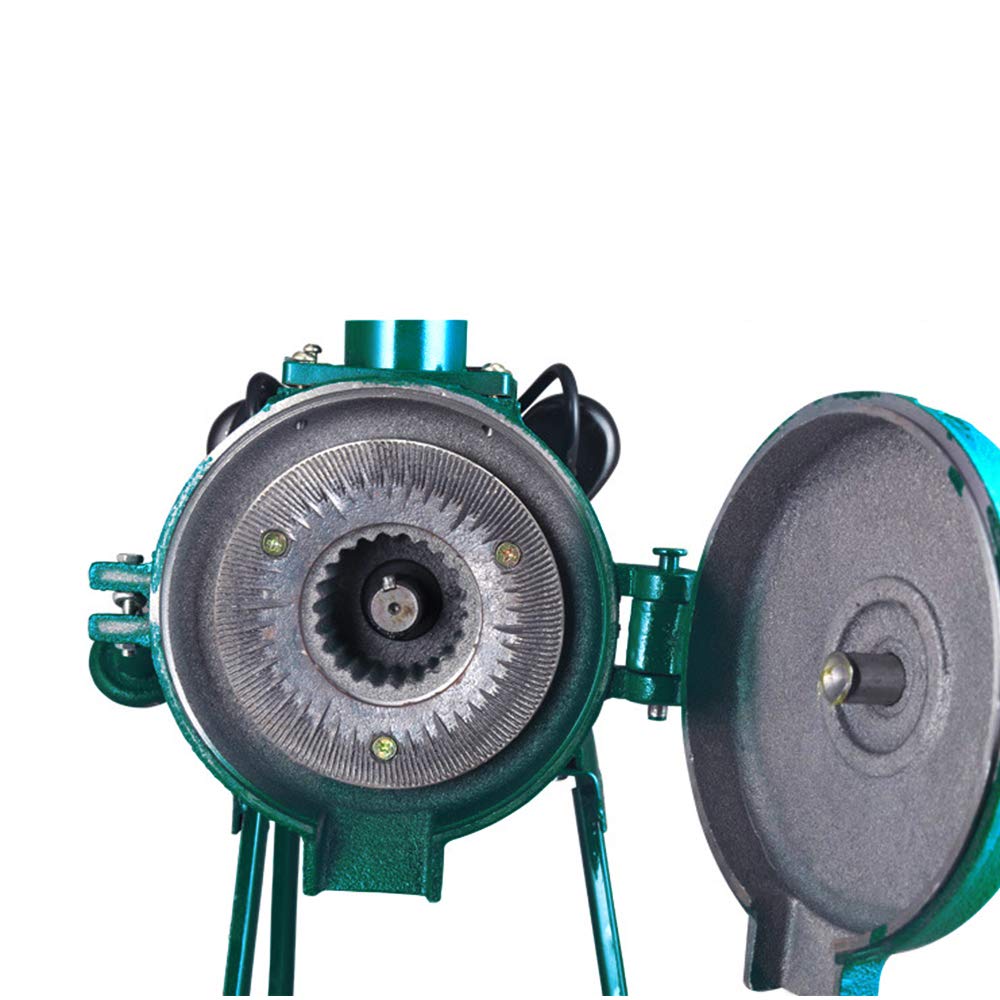 Moulin électrique pour céréales avec moteur puissant de 2200 watts, 50-75 kg/h finesse minimale des particules 0,3 mm, concasseur à céréales avec entonnoir moulin (vert herbe)