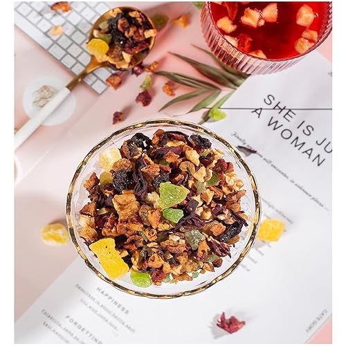 Miniatura 5 de Mezcla de té de frutas de 12.34 onzas, para cerveza caliente o fría, flores de hibisco y bayas a base de té de hojas sueltas, vegano, sin cafeína,