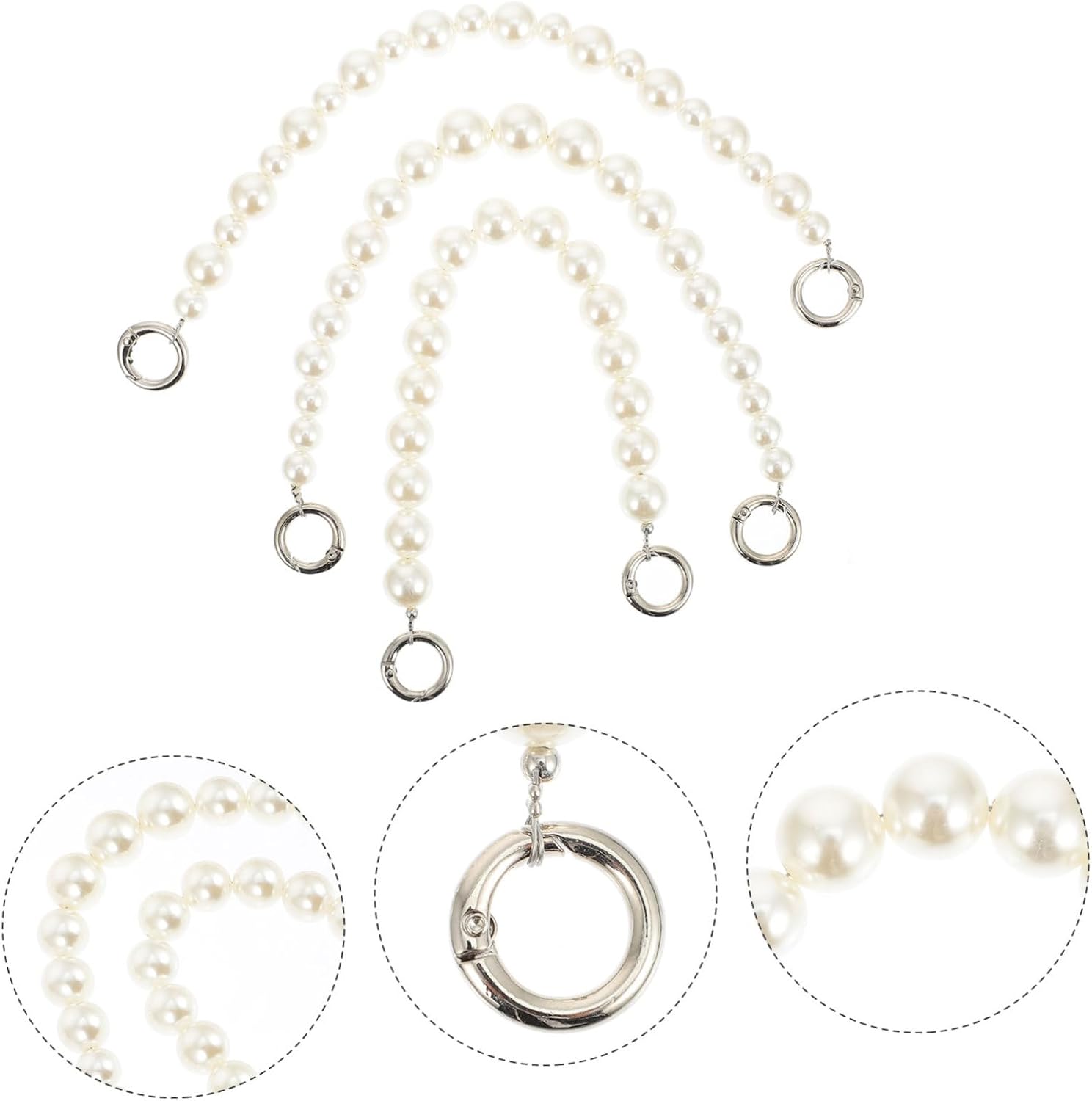 WOONEKY 3Pcs Decorative Pearl Chain for Handbags and Phone Covers DIY image 5