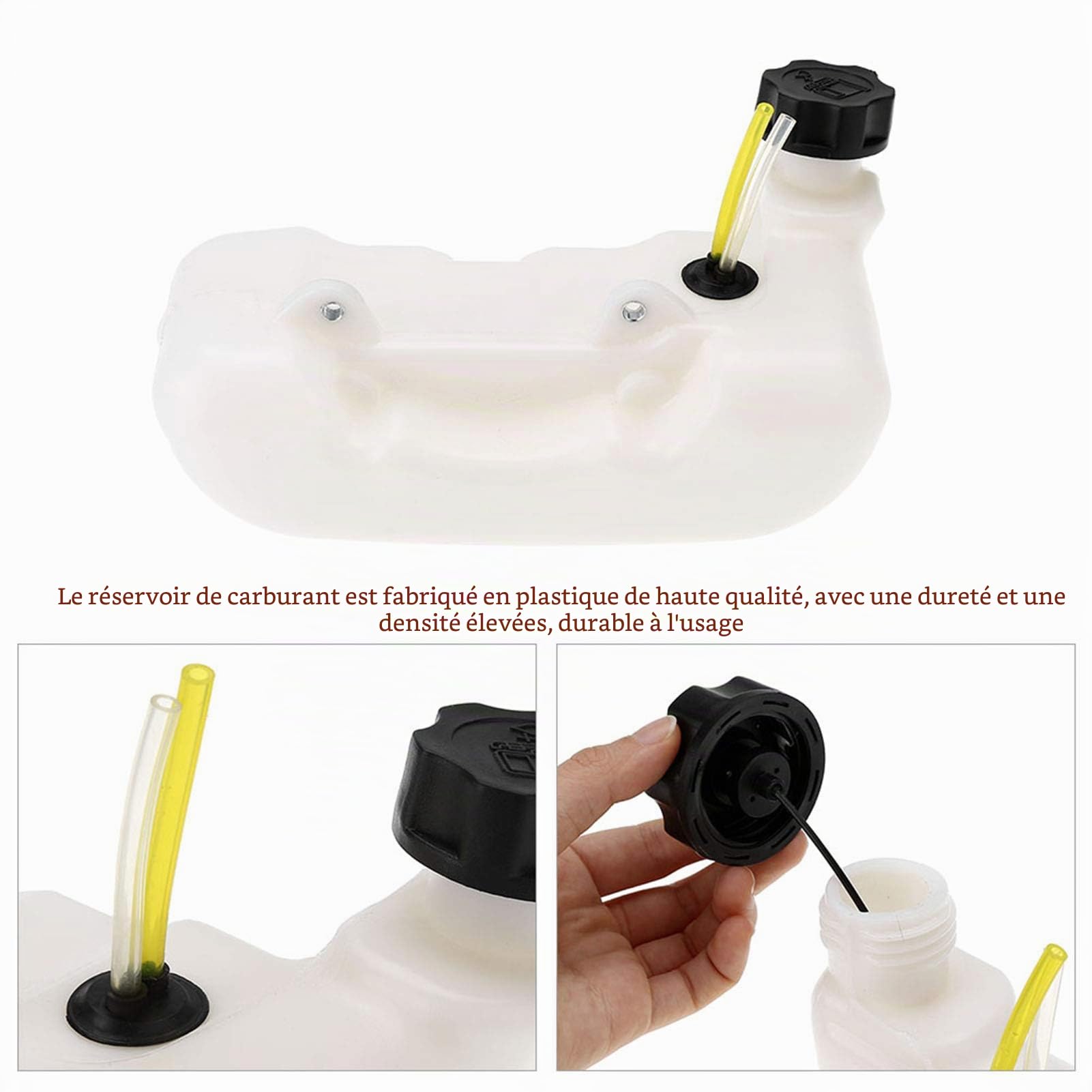Réservoir de Carburant Tondeuse, Accessoire Pièce Rechange Reservoir Debroussailleuse Tondeuse à Gazon Accessoires Pompe à Eau Assemblage de Pot Huile pour Coupe Bordure CG430 520 43CC 52CC 47CC