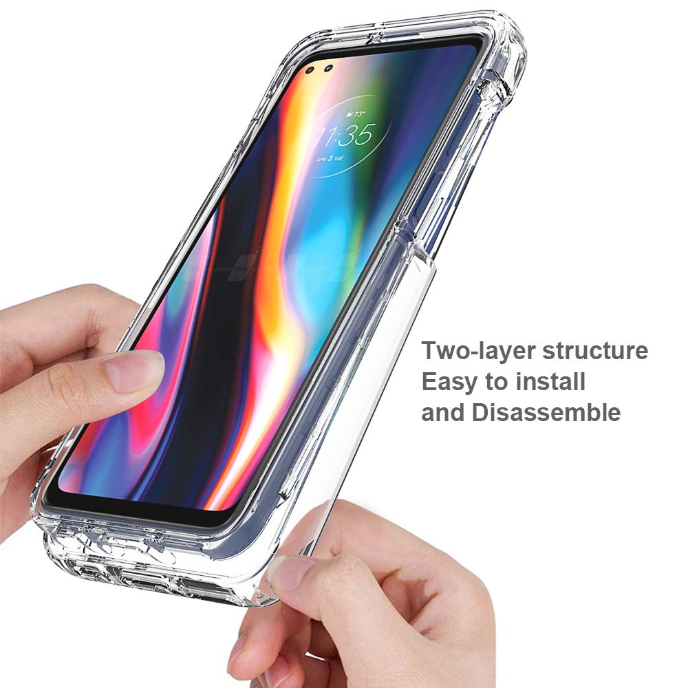 Custodia Trasparente Sfumata Per Motorola Moto G 5G Plus | Rosa/Verde | Morbida TPU Antigiallo | Con Foro Per Cordino - 4