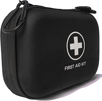 First Aid Kit 196 Piece Waterproof Medical Kit Hard Shell Portable, Black