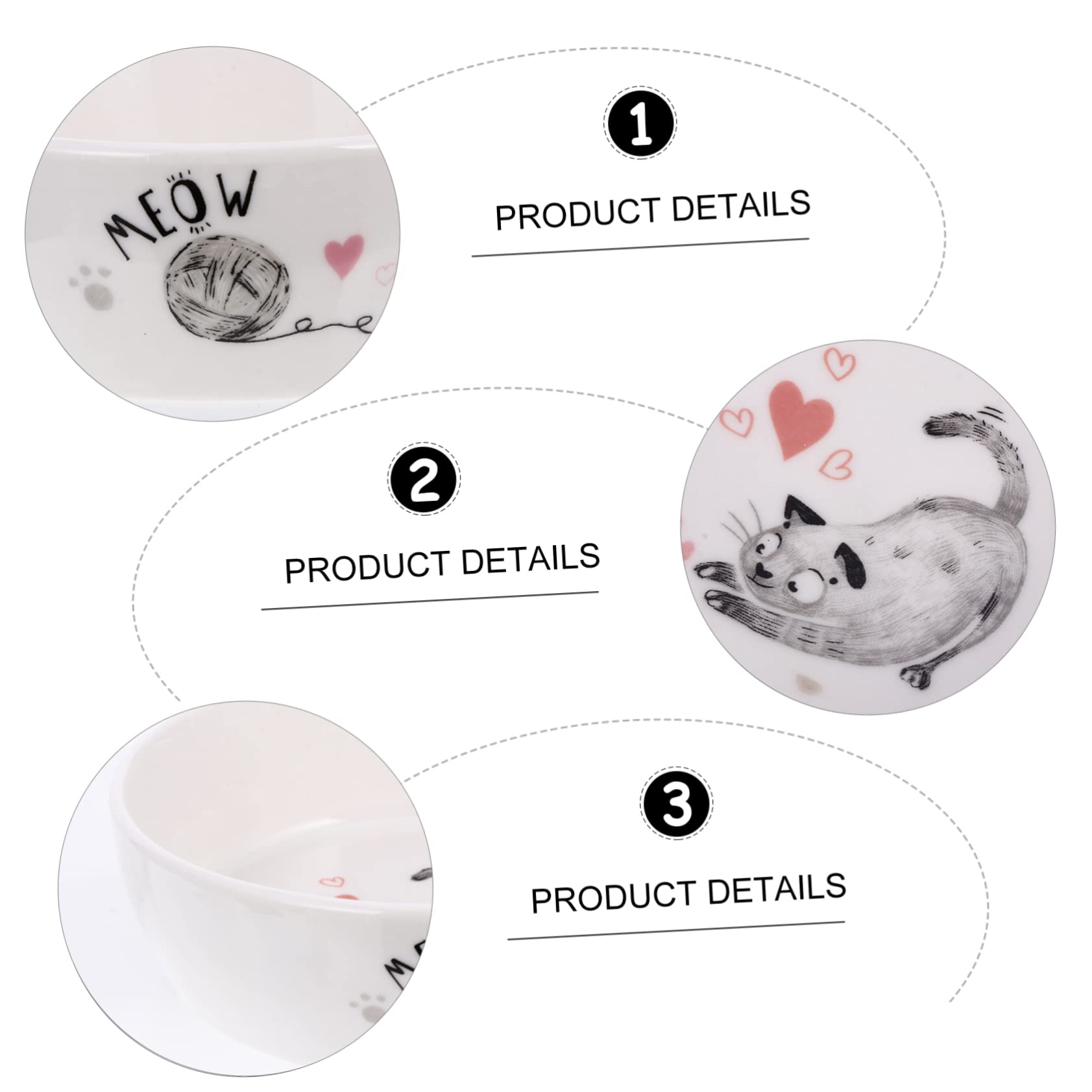 Mipcase Cuenco de para Gatos Antideslizante Fácil de Limpiar Comedero para Mascotas Cachorros y Conejos Capacidad Suficiente para Comida y Agua Adecuado Diario