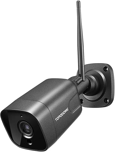 RTSP Cámara bala WiFi para exteriores para seguridad del hogar, cámaras domésticas de vigilancia IP de 1080P, visión nocturna de 65 pies, detección