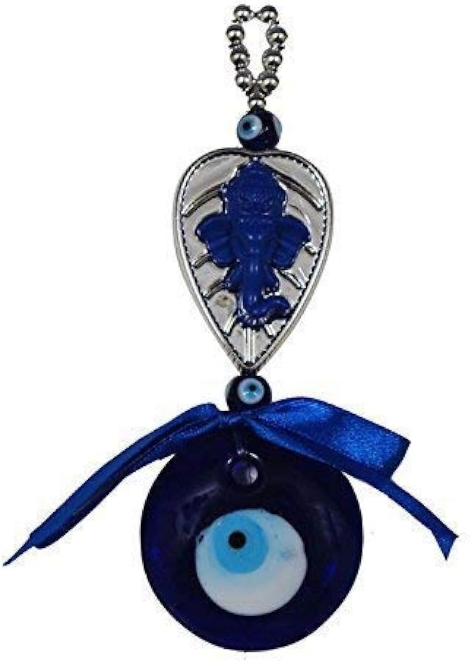WOWWOW Rabarikaa Evil Eye Protection Charm with Leaf Ganesha Wall Hanging Ornament Home Decor Protection Good Luck Blessing Housewarming Birthday Gift