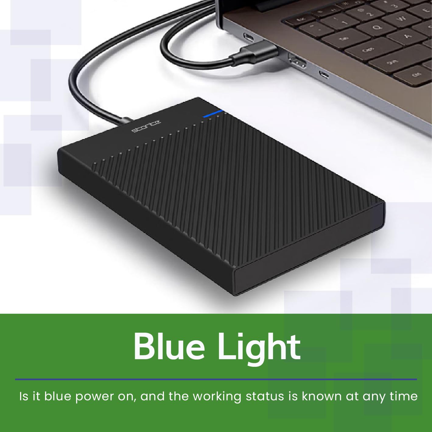 Storite Disco Duro Externo 500GB USB 3.0, Disco Duro portátil, Almacenamiento Plug & Play para portátiles, PC, Mac, Ordenadores de sobremesa y Consolas de Videojuegos - Negro