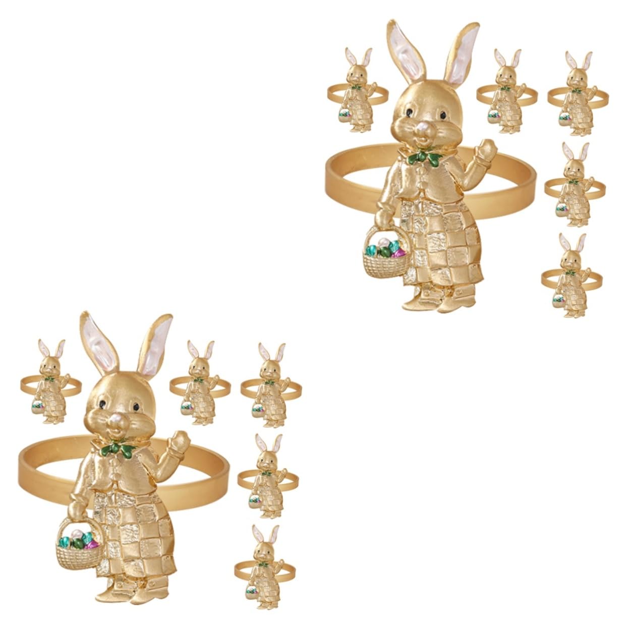 Alipis 2 Sätze Teiliges Osterkaninchen Niedliche Tierförmige Serviettenhalter Für Festliche Tischdekoration Für Ostern Hochzeiten Und Feiern 6 Stücke * 2