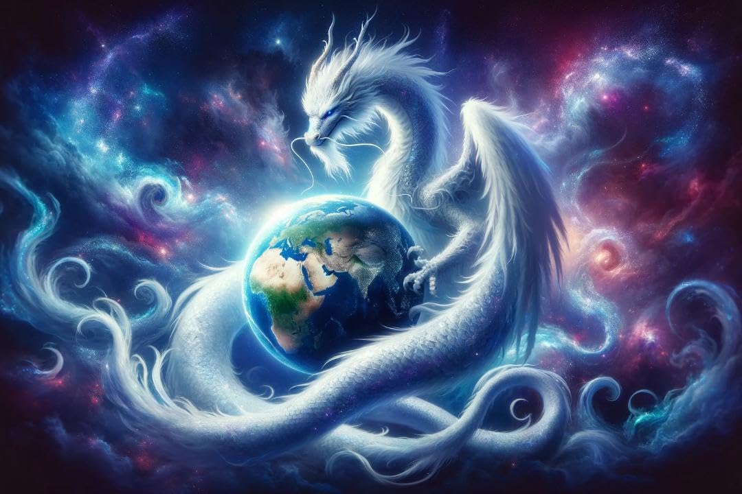 開運の絵画 Amazon.co.jp: 開運風水絵画風ヒーリングアート白龍No.137 : Home