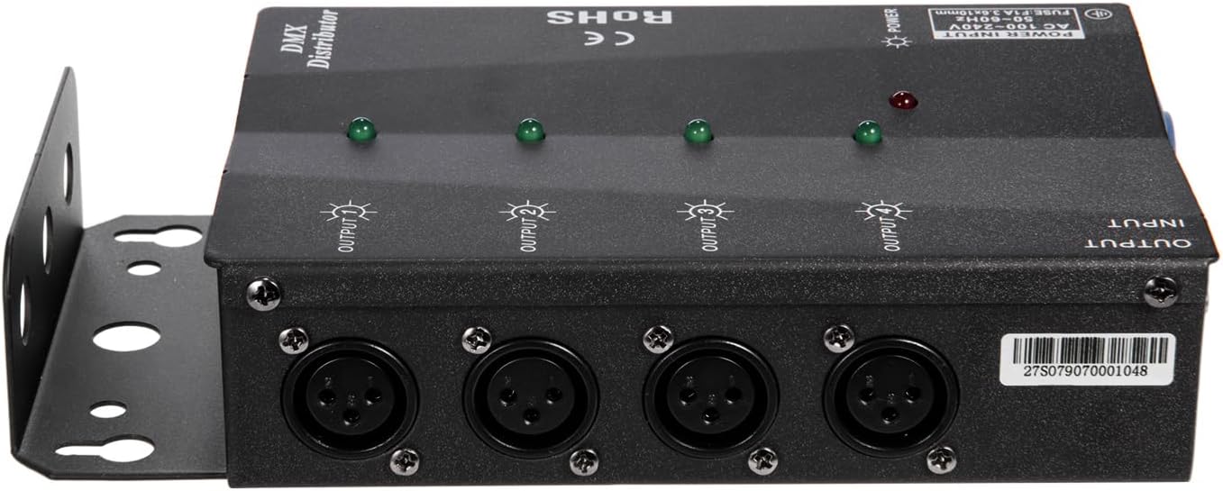 MFL. 4-Way Isolated DMX Splitter Amplifier Distributor with 3-Pin Outputs