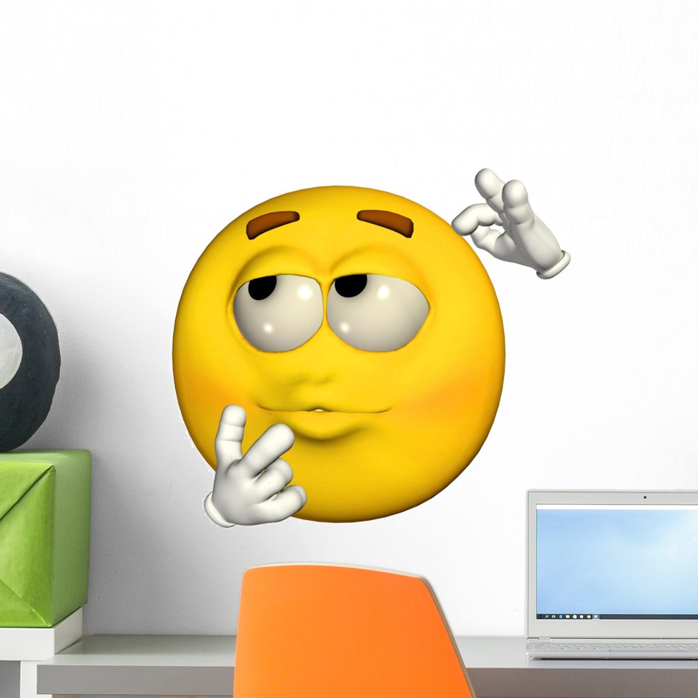 Emoticon Wondering Wall Decal Wallmonkeys Peel and Stick Vinyl Graphic (18 in H x 18 in W) WM116206