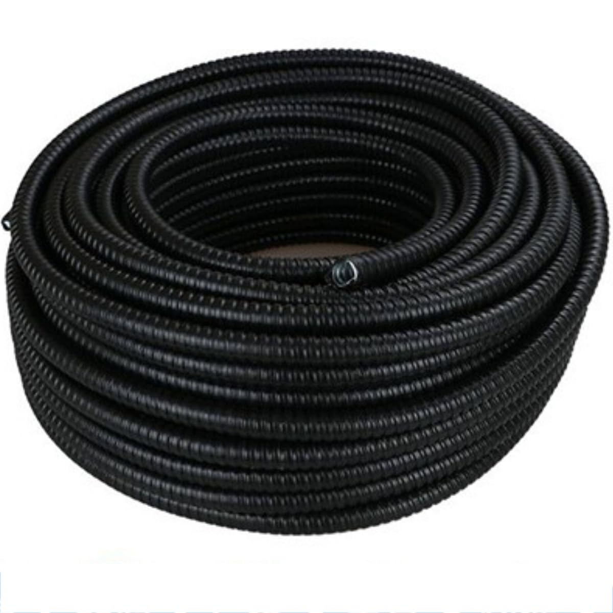 Guaina Flessibile Metallica Rivestita in Plastica Conduit Elettrico PVC Acciaio per Protezione Fili Interno Esterno,64mm 10m
