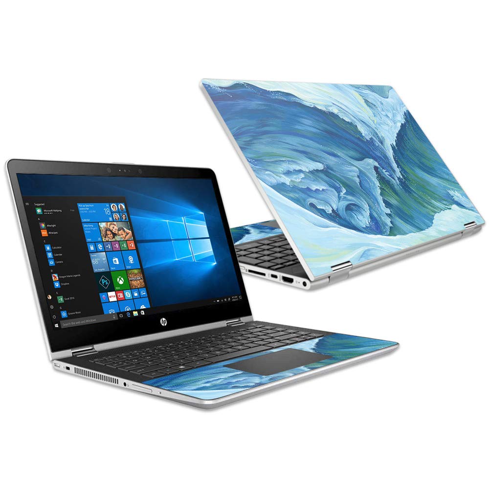 MightySkins Vinyl Decal Skin For HP Pavilion X360 15.6 (2018) - Ocean Song Design | Protective Wrap