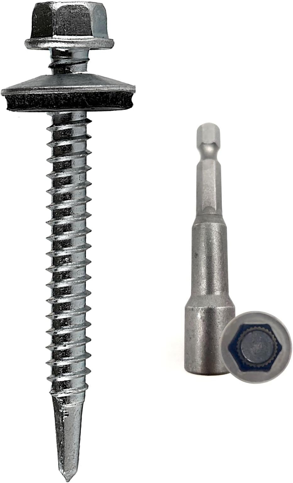 50 Viti Autofilettanti Per Metallo 4,8x85mm | Testa Esagonale Con Rondella EPDM