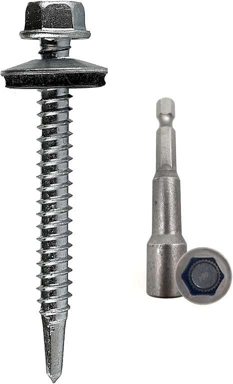 Vite Autoperforante Testa Esagonale Finta Rondella Zincato - Foto 5