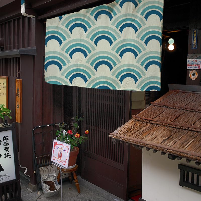 Rideau de porte japonais imprimé idéal pour décorer une entrée ou un bar à sushi
