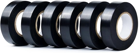 CHUANGSEED 6 Rolls, Black Electrical Insulation Tape, 19mmx20m, PVC Electrical Tape, Vinyl Insulation Tape for Electrical Cable Repair, Cable Tie, Flexible, Flame Retardant