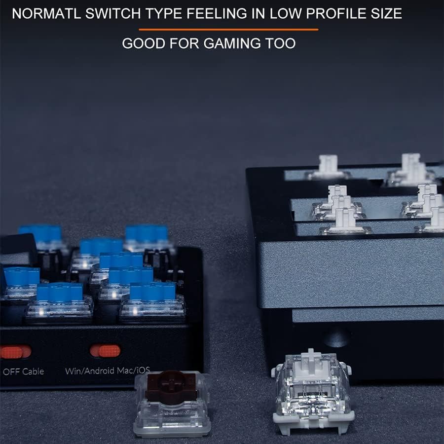 Miniatura 6 de GATERON KS-33 Interruptores de teclado marrón de perfil bajo 2.0, 3 pines 55gf prelubricados de fábrica para teclado mecánico de perfil bajo