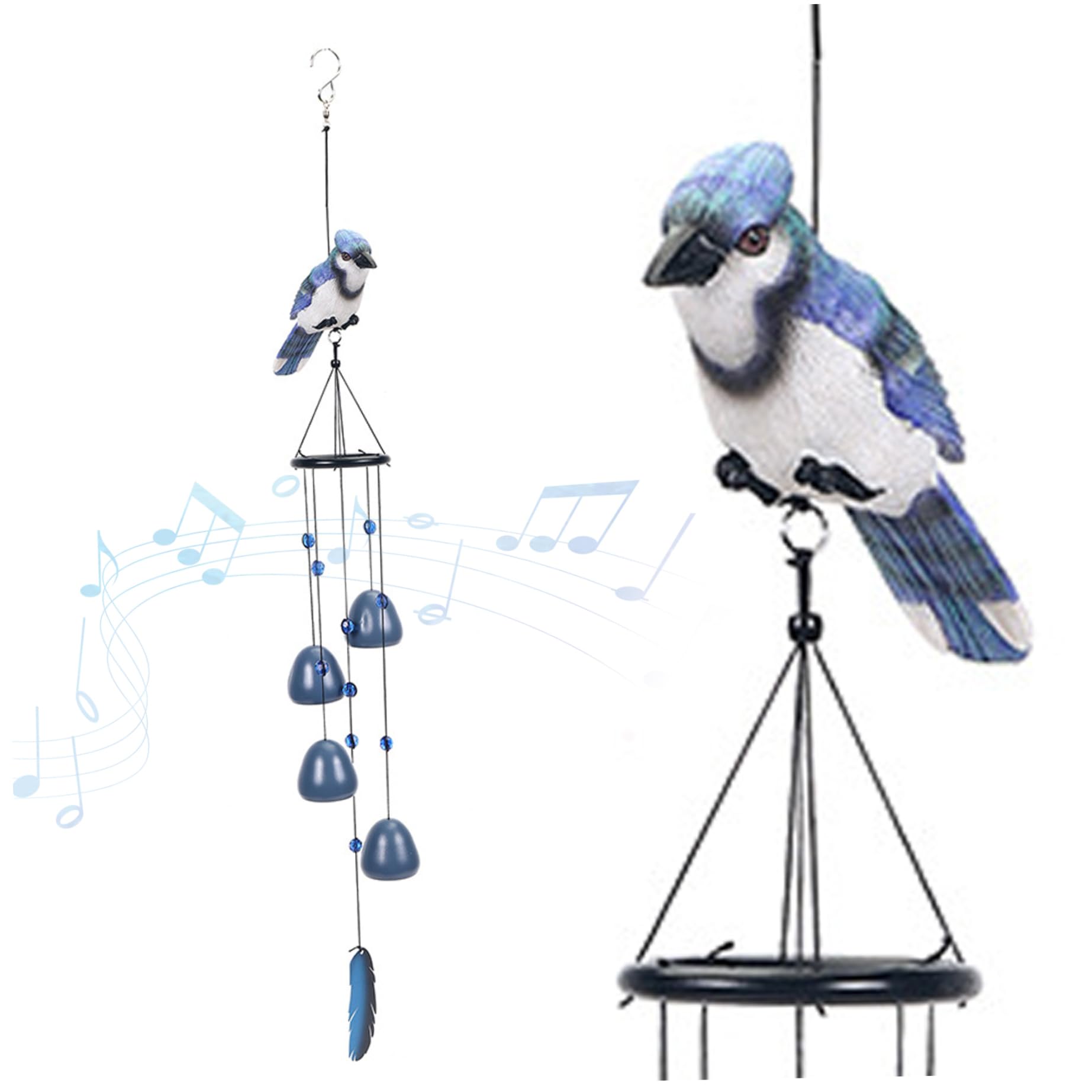 Carillons éoliens d'oiseaux suspendus pour décoration de patio jardin et terrasse