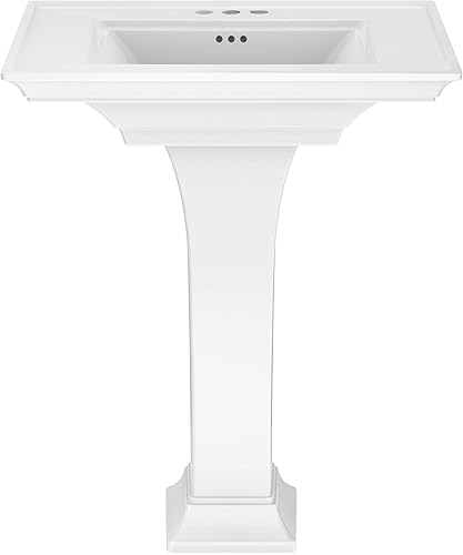 American Standard 0297400.020 Town Square S - Fregadero con pedestal, centro de 4 pulgadas, color blanco