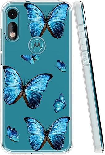 Miniatura 2 de Yerebel - Funda para Moto E 2020, Motorola E 2020, funda de silicona transparente, flexible, carcasa de silicona para Motorola Moto E 2020 (mariposa