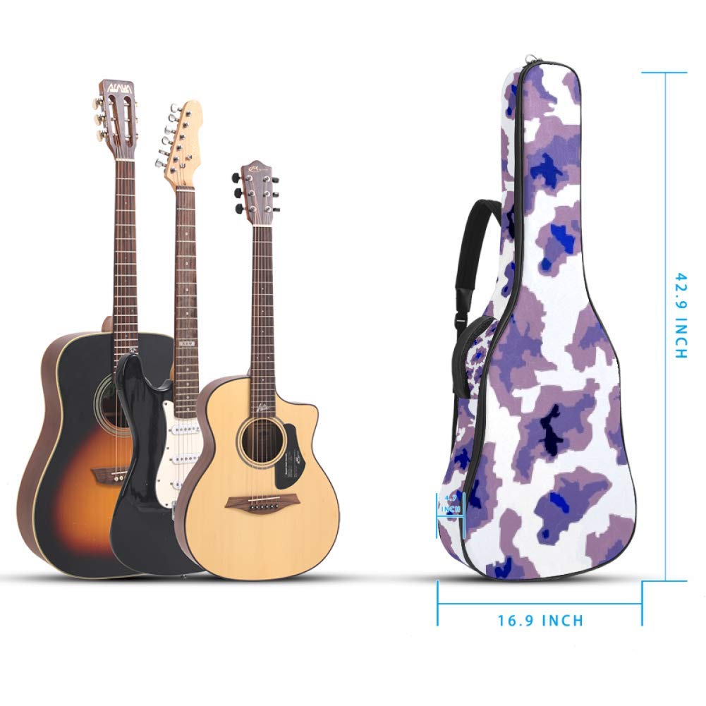 Borsa per chitarra, impermeabile, con cerniera, morbida, per chitarra elettrica, basso, acustica e classica folk, Crazy Dinosaur Rock