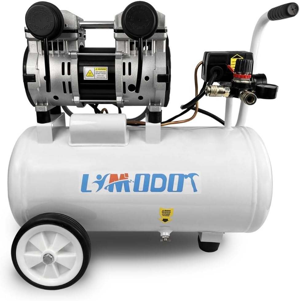 Portable 8 Gal Aluminum Tank Air Compressor, Rustproof, Lightweight at Only 37.5 Pounds, Efficiency Dual Air Intakes, Quiet Air Compressor, 68dB, Ideal for DIY, Home & Garage Applications 8 gallon aluminum tank