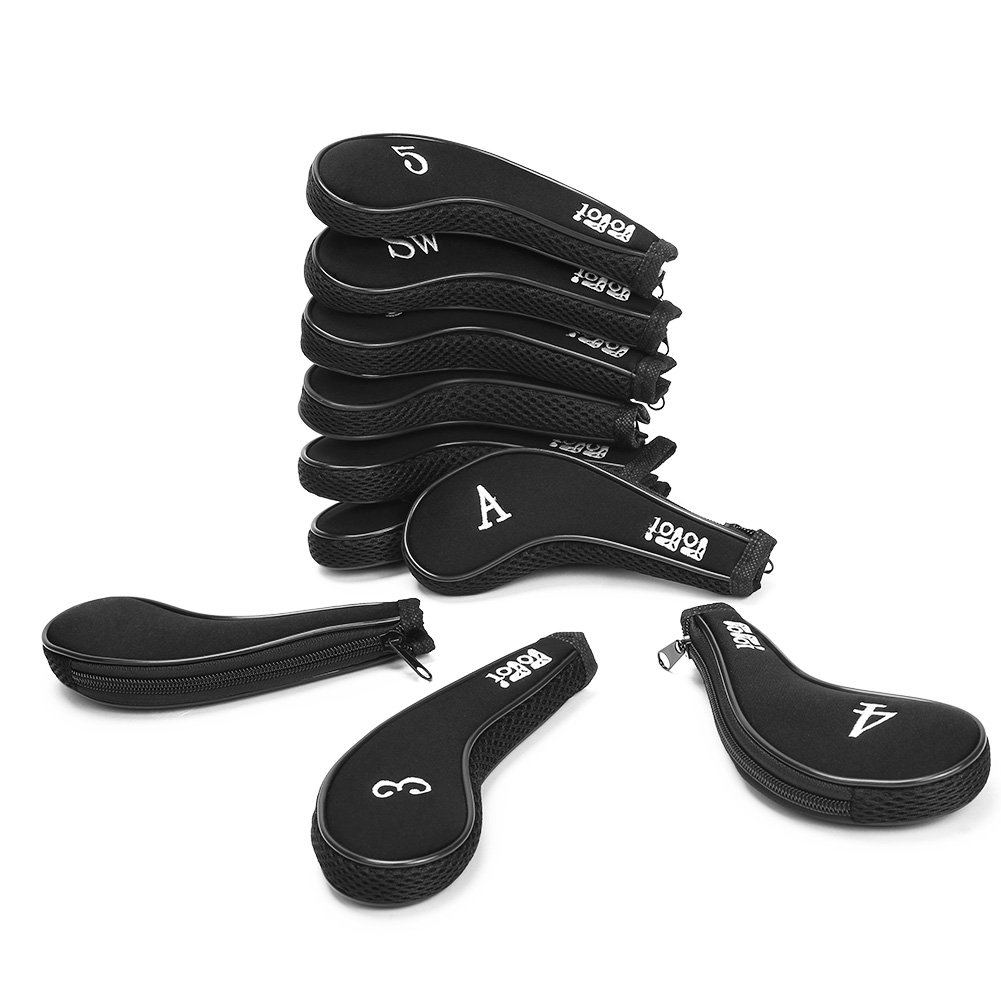 10L0L Golf Club Head Covers, Neoprene Zippered Golf Club Head Iron