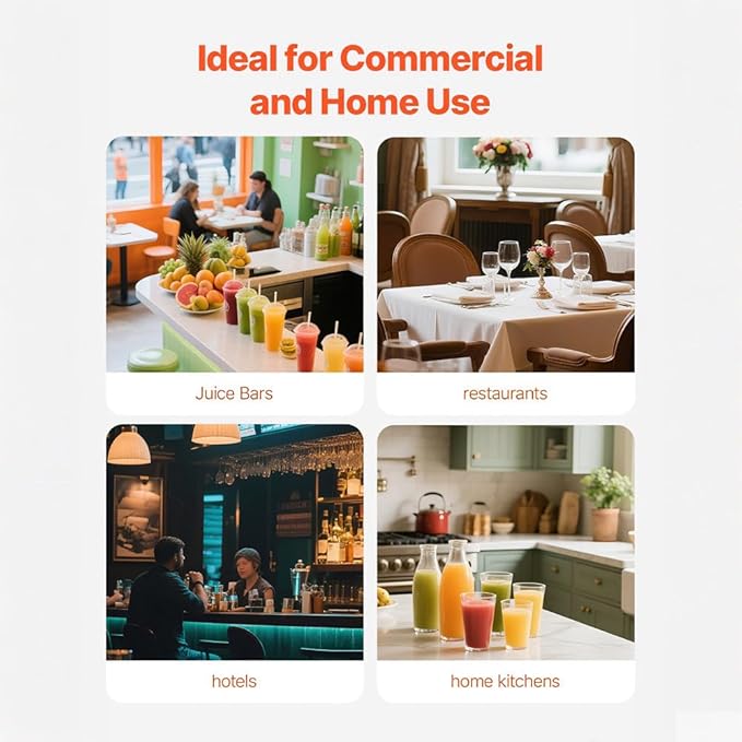 Extractor de Jugo Comercial 370W, Separación Automática de Pulpa, Bajo Ruido miniatura 7